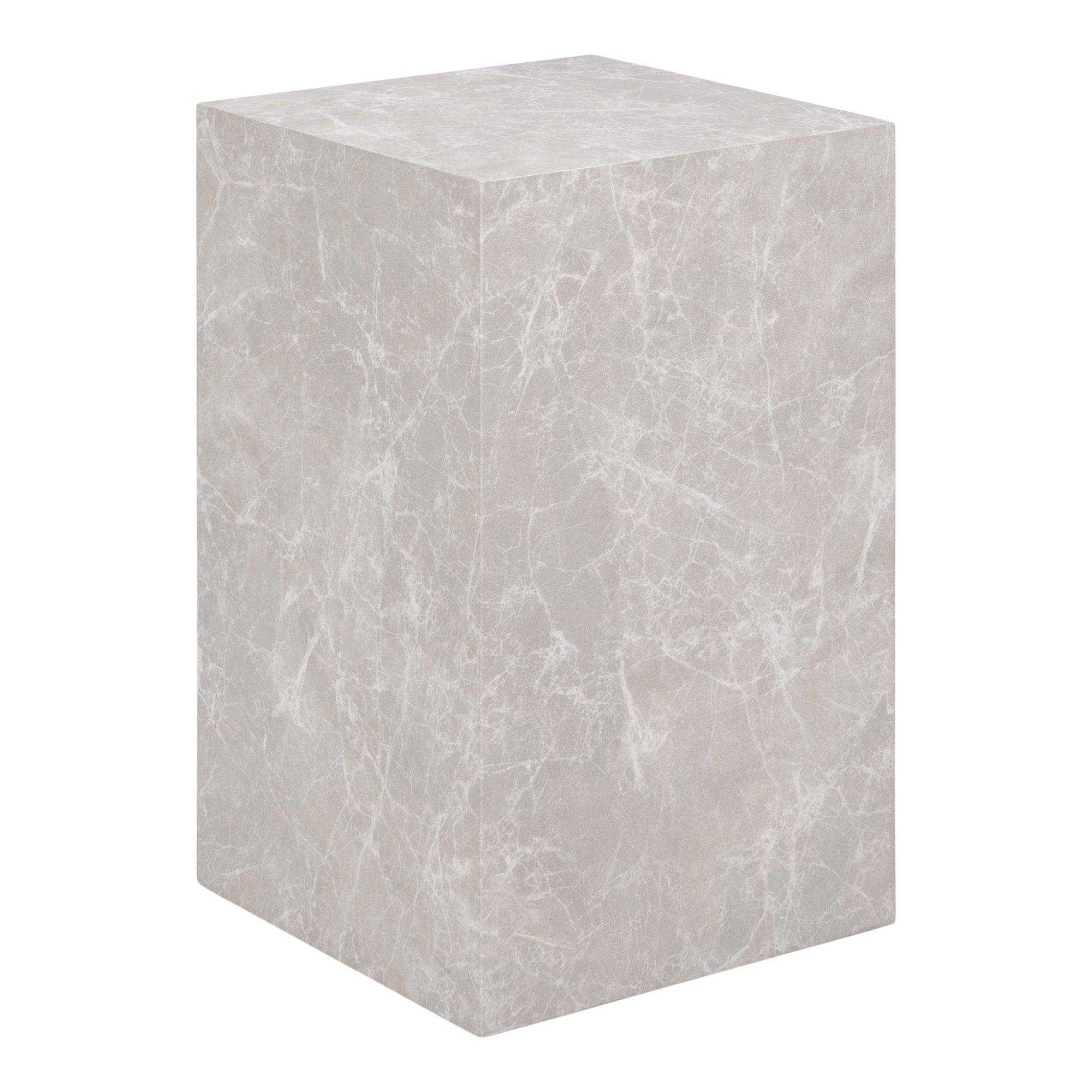 Prague – Beistelltisch, Marmoroptik, beige 30×30×50 cm